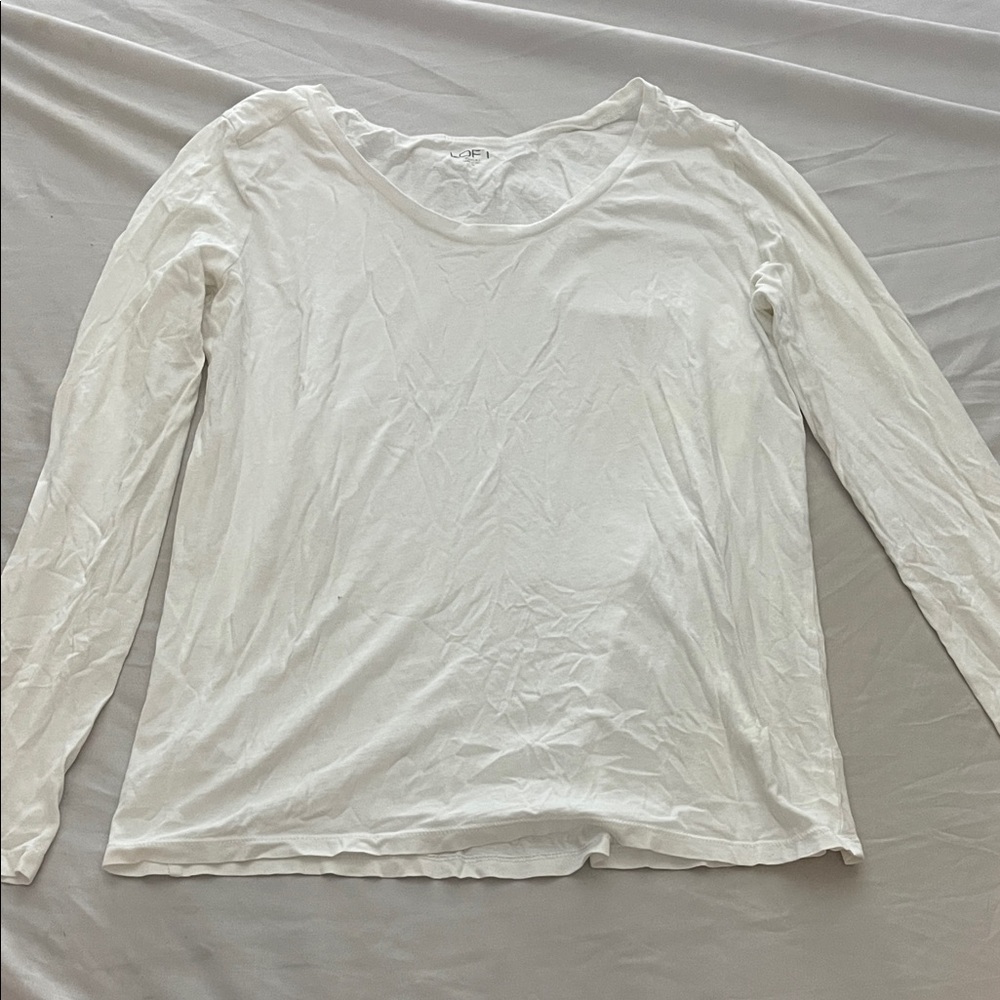 Women's White Long Sleeve Top